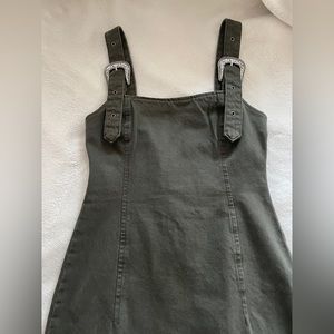 Zara khaki green denim dress